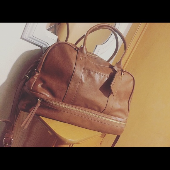 sole society faux leather weekend bag